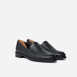New Everlane The Modern Loafer in Black Flat Leather Slip On Size 7